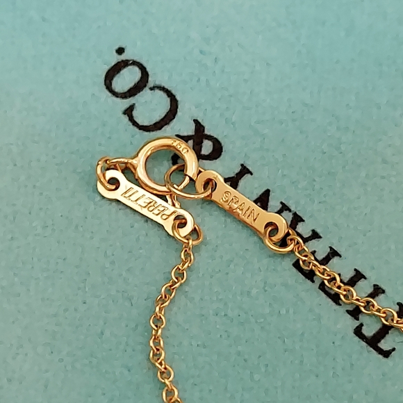 🟢Tiffany & Co🟢 Elsa Peretti Open Heart Pendant Necklace 18K Yellow Gold - Picture 7 of 16